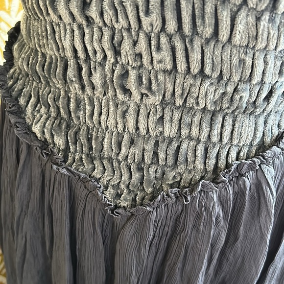 NWOT Free People Arabesque Velvet/Chiffon Maxi Dress in Flint Stone size S RARE - Picture 9 of 14